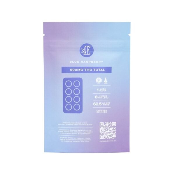 Euphoria Cannabis – Blue Raspberry 500mg THC Gummies - Image 2