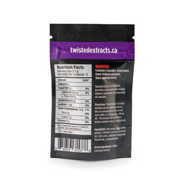 Twisted Extracts Jelly Bombs 80mg THC – Blue Raspberry ZZZ (Indica) - Image 2
