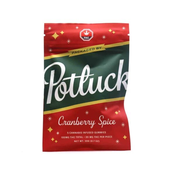 *Potluck Edibles 100mg THC Gummies – Cranberry Spice (LIMITED EDITION)