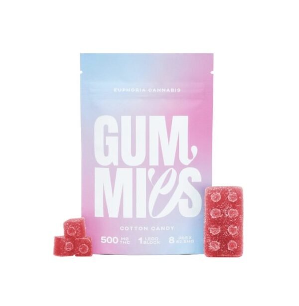 Euphoria Cannabis – Cotton Candy 500mg THC Gummies