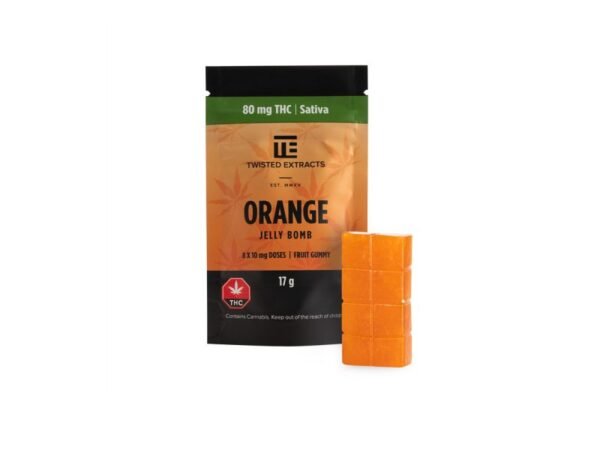 Twisted Extracts Jelly Bombs 80mg THC – Orange (Sativa)