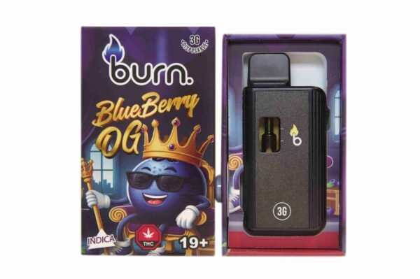 Burn 3mL Disposable Vapes – Blueberry OG THC Distillate