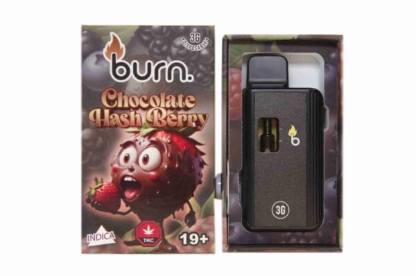 Burn 3mL Disposable Vapes – Chocolate Hash Berry THC Distillate