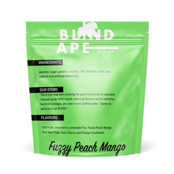 Blind Ape – Fuzzy Peach Mango 300mg THC Gummies - Image 2