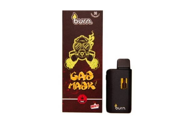 Burn 3mL Disposable Vapes – Gas Mask THC Distillate