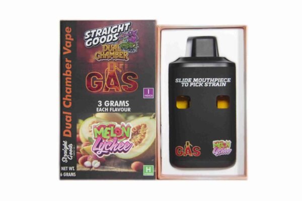 Straight Goods Supply Co. 6 Gram Dual Chamber Disposable Vapes – Gas + Melon Lychee THC Distillate
