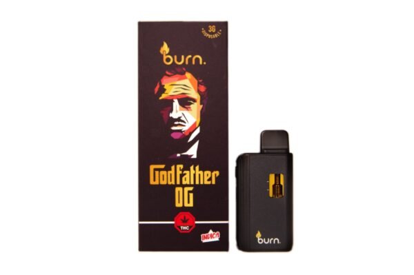 Burn 3mL Disposable Vapes – Godfather OG THC Distillate