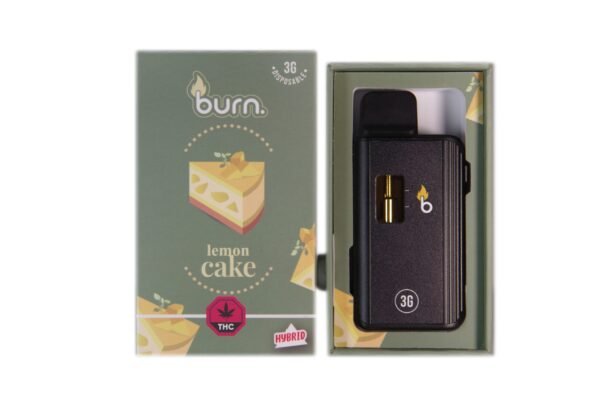 Burn 3mL Disposable Vapes – Lemon Cake THC Distillate