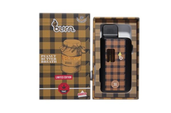 Burn 3mL Disposable Vapes – Peanut Butter Breath THC Distillate
