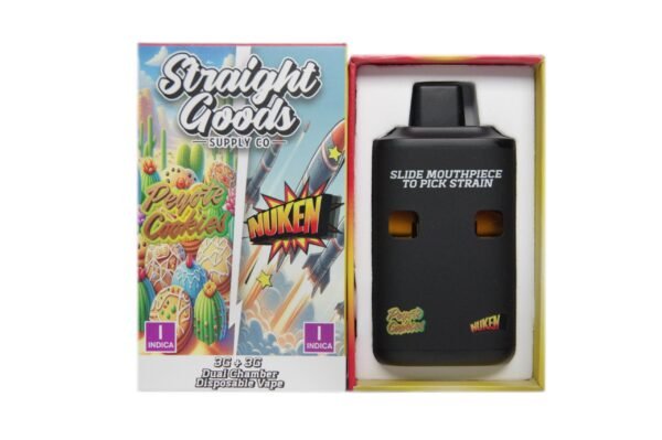 Straight Goods Supply Co. 6 Gram Dual Chamber Disposable Vapes – Peyote Cookies + Nuken THC Distillate