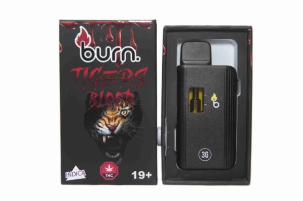 Burn 3mL Disposable Vapes – Tiger Blood THC Distillate