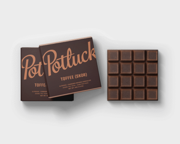 Potluck Edibles 300mg THC Chocolate – Toffee (Skor)